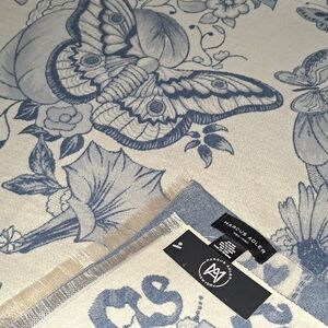 Marcus Adler Blue Floral Butterfly Scarf. New w/tag.